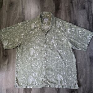 Columbia Green Leaf Print Men's Shirt